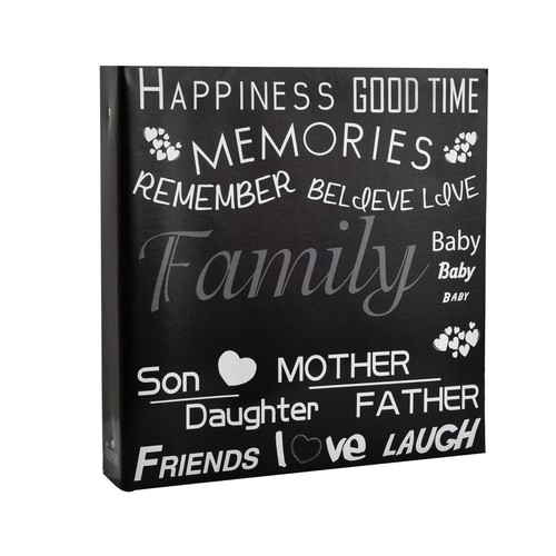 Large black text cover ring - text,
