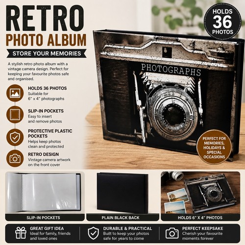 Retro photo album - album,