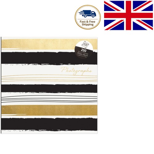 Modern black gold striped - black, &