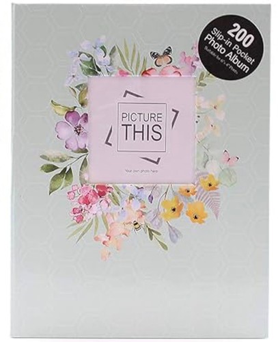 Baby blue floral photo album - floral,